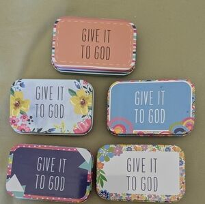 Set Of 5 BN Colorful Inspirational Prayer Boxes. Give It To God